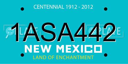 1ASA442 New Mexico License Plate