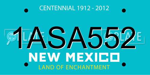 1ASA552 New Mexico License Plate