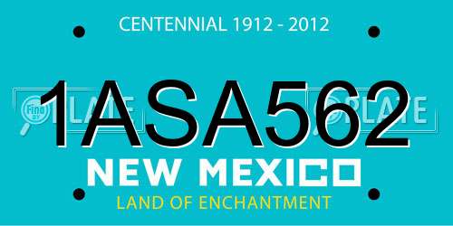 1ASA562 New Mexico License Plate