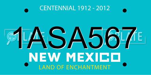 1ASA567 New Mexico License Plate