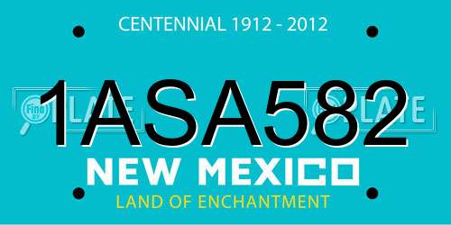 1ASA582 New Mexico License Plate