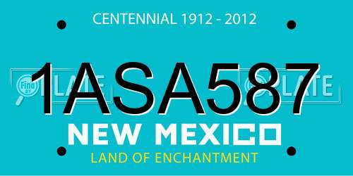 1ASA587 New Mexico License Plate
