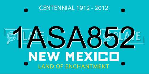 1ASA852 New Mexico License Plate