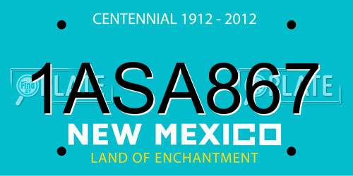 1ASA867 New Mexico License Plate