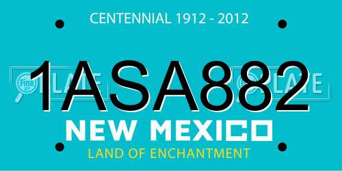 1ASA882 New Mexico License Plate