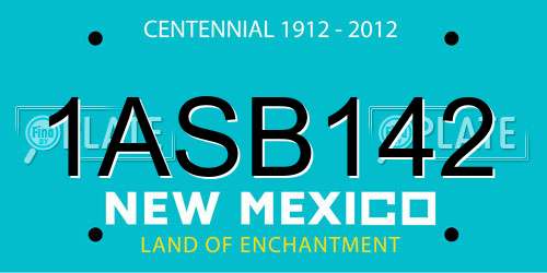 1ASB142 New Mexico License Plate