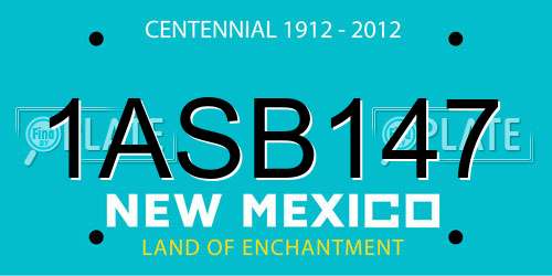 1ASB147 New Mexico License Plate