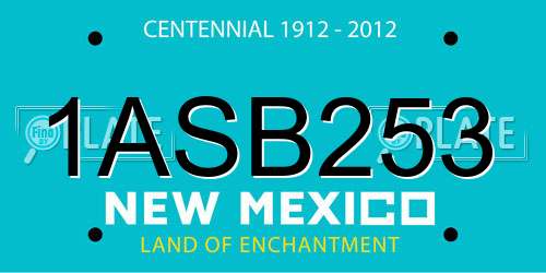 1ASB253 New Mexico License Plate
