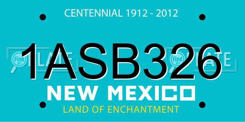 1ASB326 New Mexico License Plate