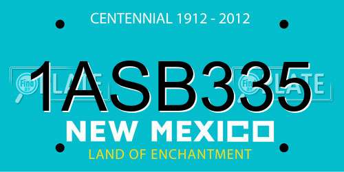 1ASB335 New Mexico License Plate