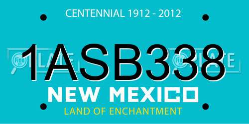 1ASB338 New Mexico License Plate