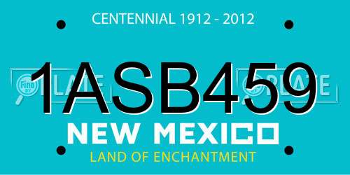 1ASB459 New Mexico License Plate