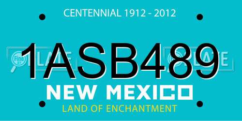 1ASB489 New Mexico License Plate