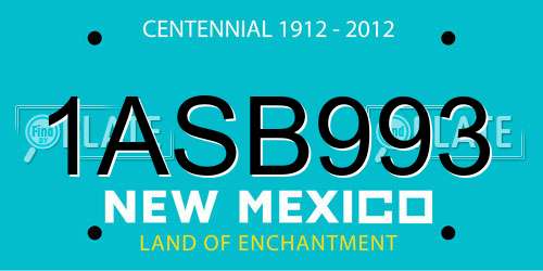 1ASB993 New Mexico License Plate