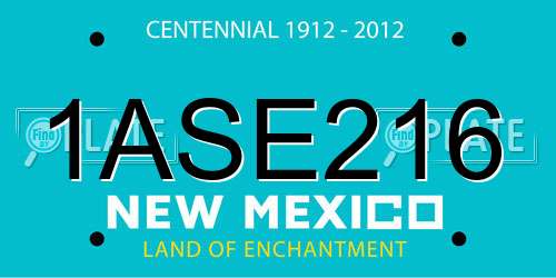 1ASE216 New Mexico License Plate