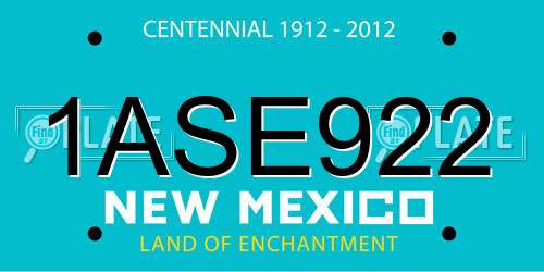 1ASE922 New Mexico License Plate