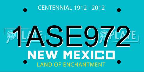 1ASE972 New Mexico License Plate
