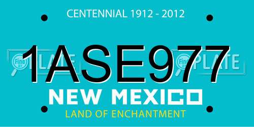 1ASE977 New Mexico License Plate