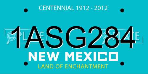 1ASG284 New Mexico License Plate