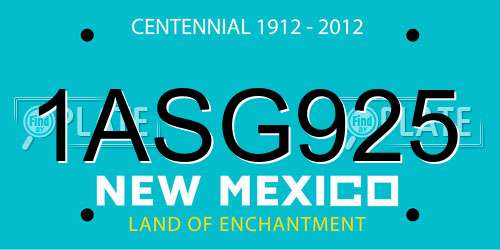 1ASG925 New Mexico License Plate