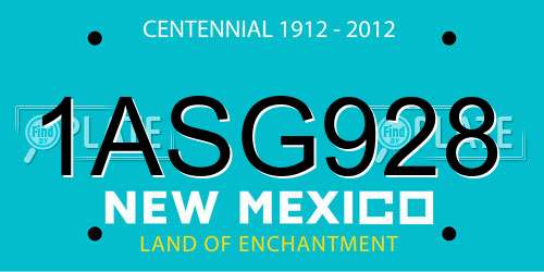 1ASG928 New Mexico License Plate