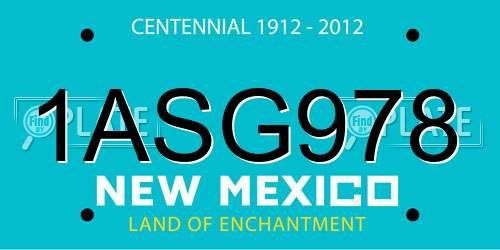 1ASG978 New Mexico License Plate