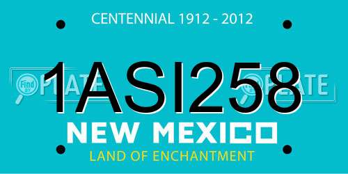 1ASI258 New Mexico License Plate