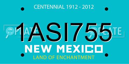 1ASI755 New Mexico License Plate