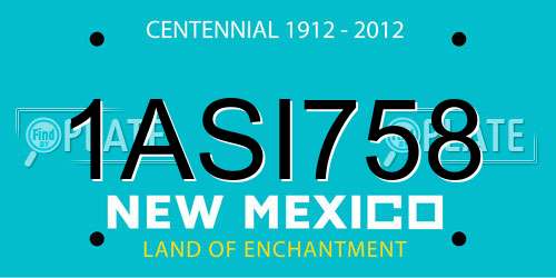 1ASI758 New Mexico License Plate