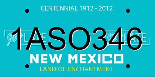 1ASO346 New Mexico License Plate