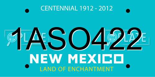 1ASO422 New Mexico License Plate