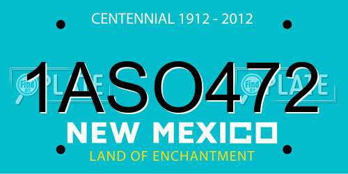 1ASO472 New Mexico License Plate
