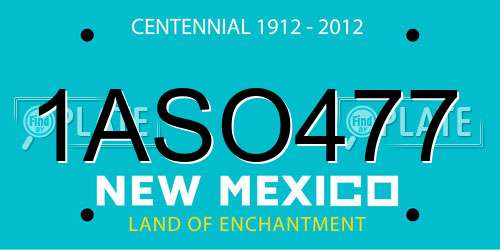 1ASO477 New Mexico License Plate