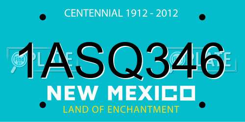 1ASQ346 New Mexico License Plate