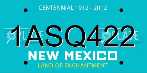 1ASQ422 New Mexico License Plate