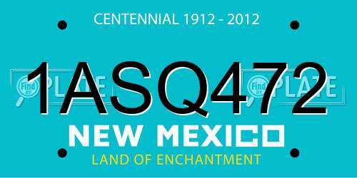 1ASQ472 New Mexico License Plate