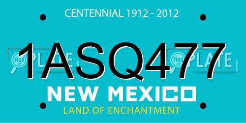 1ASQ477 New Mexico License Plate