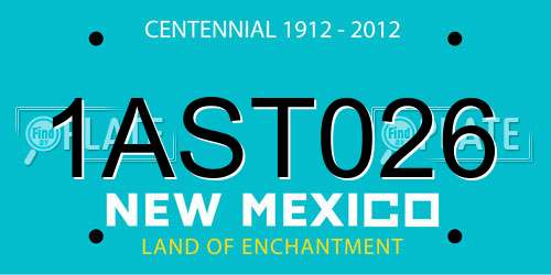 1AST026 New Mexico License Plate