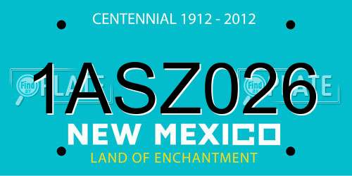 1ASZ026 New Mexico License Plate