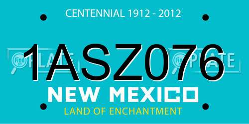 1ASZ076 New Mexico License Plate