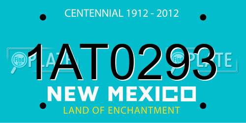1AT0293 New Mexico License Plate