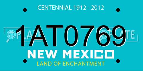 1AT0769 New Mexico License Plate