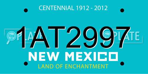 1AT2997 New Mexico License Plate
