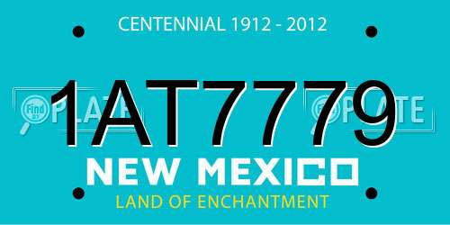 1AT7779 New Mexico License Plate