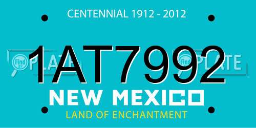 1AT7992 New Mexico License Plate