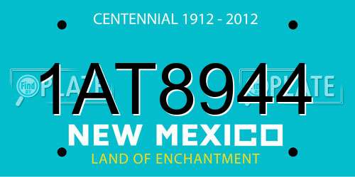 1AT8944 New Mexico License Plate