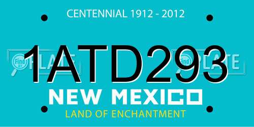 1ATD293 New Mexico License Plate