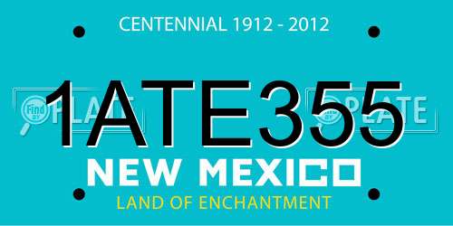 1ATE355 New Mexico License Plate
