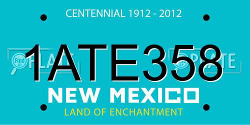 1ATE358 New Mexico License Plate
