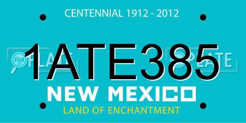1ATE385 New Mexico License Plate